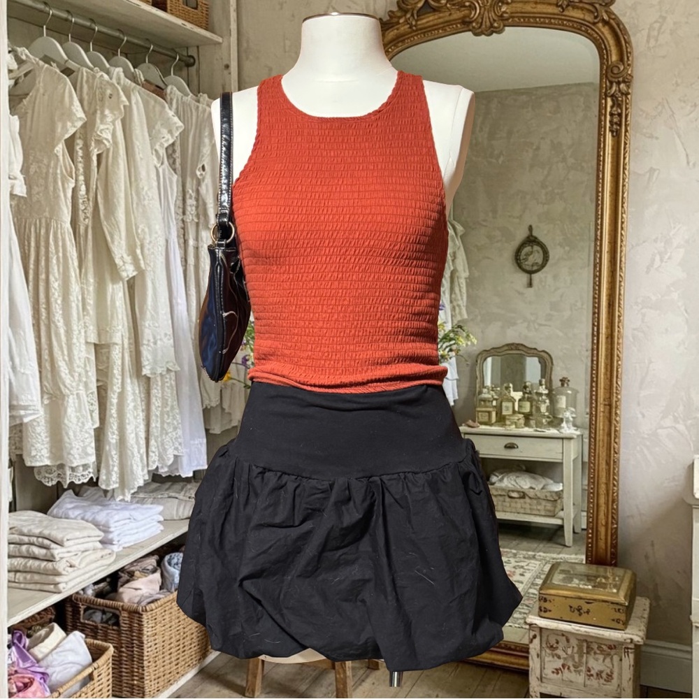 Hollister Orange Smocked Racerback Sleeveless Top